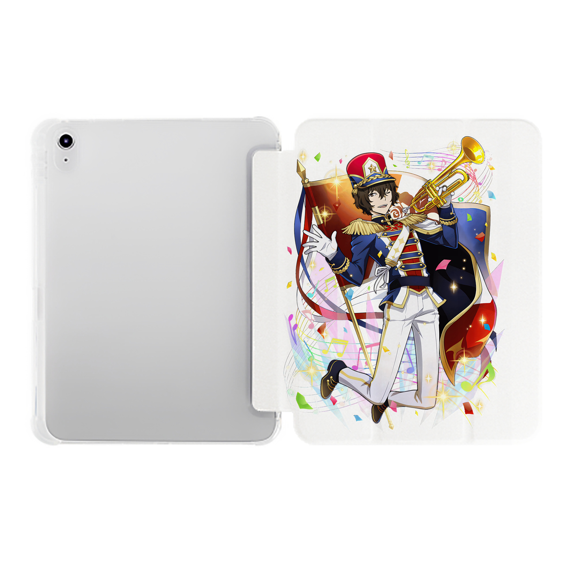 （画像用） 文豪ストレイドッグス Bungo Stray Dogs IPad ケース ペン収納付き 三つ折りスタンド PUレザー×シリコン 対応機種9.5/10.5/10.9インチ